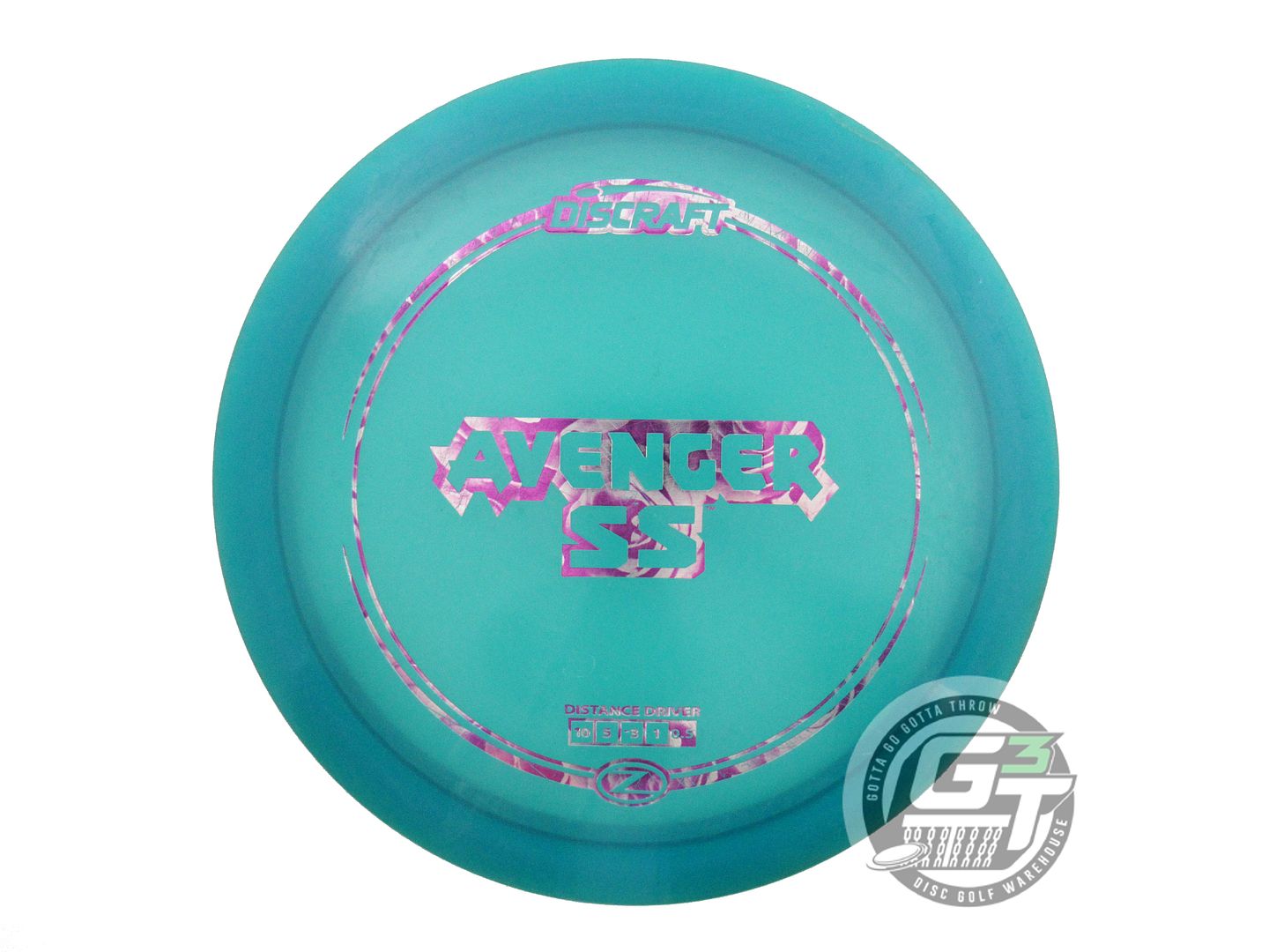 USED Discraft Z Avenger SS 174g Teal Purple Rose Foil Distance Driver Golf Disc