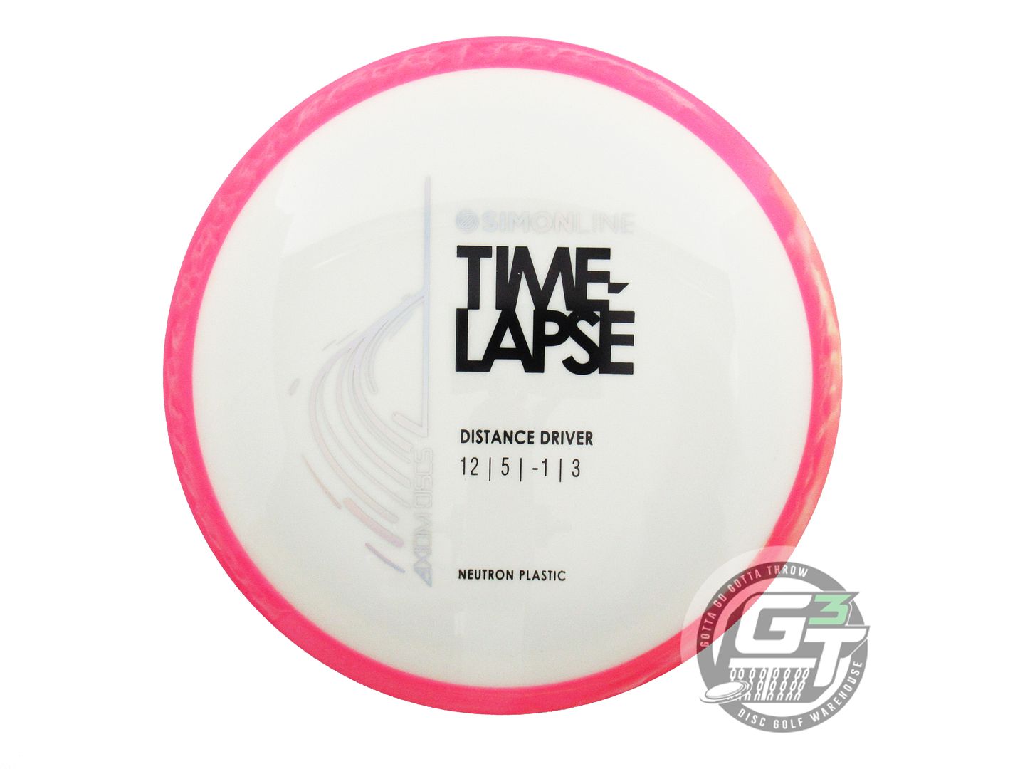 USED Axiom Discs Neutron Time Lapse 172g White Pink Rim Driver Golf Disc