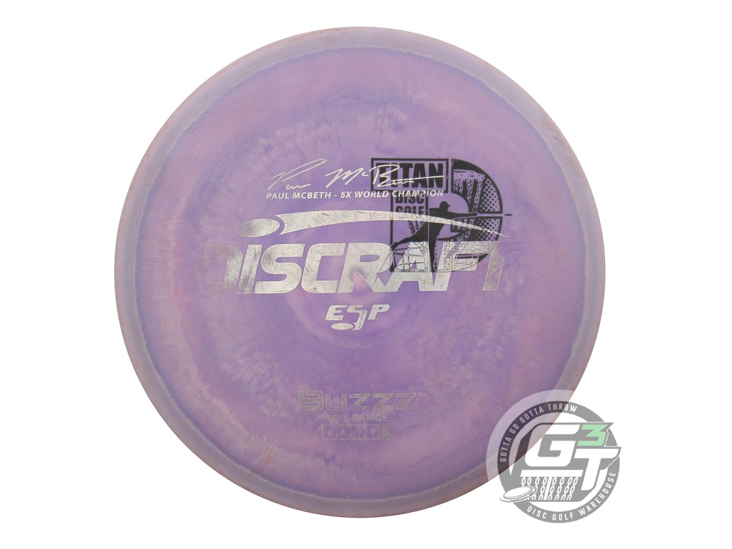 USED Discraft [McBETH] ESP Buzzz 178g Purple-Gray Money Foil Midrange Golf Disc
