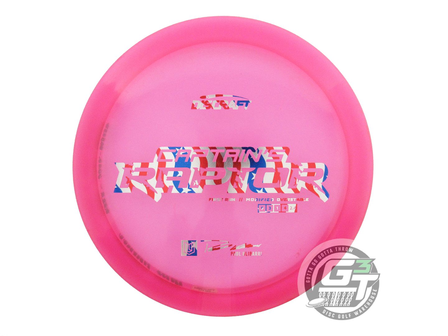 USED Discraft Special Blend Z Raptor 177g Pink Flag Foil Driver Golf Disc