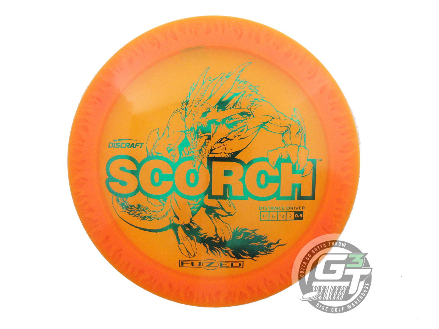 USED Discraft FuZed Flame Scorch 175g Orange Green Foil Distance Driver Disc