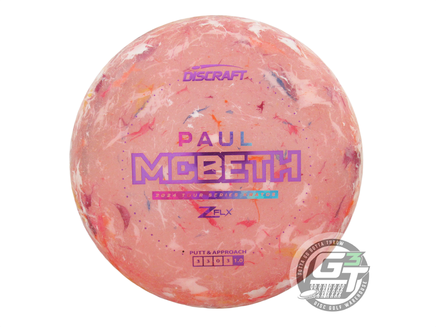 USED Discraft [McBETH] Jawbreaker Z FLX Kratos 175g Purple Foil Putter Disc