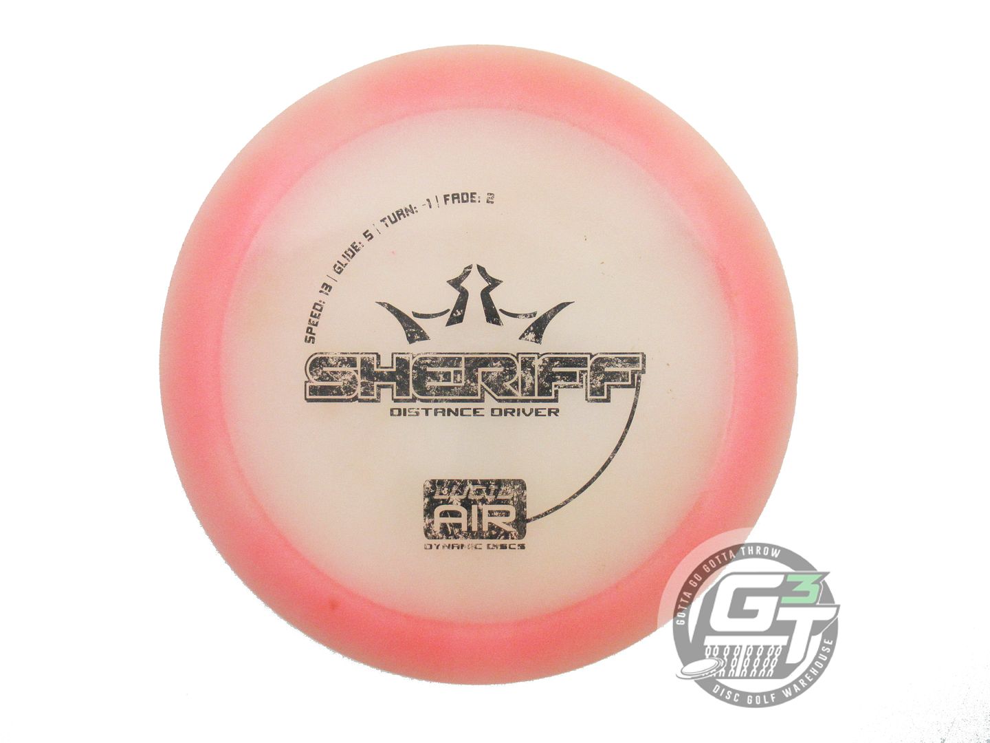 USED Dynamic Discs Lucid AIR Sheriff 163g Pink Black Stamp Distance Driver Disc