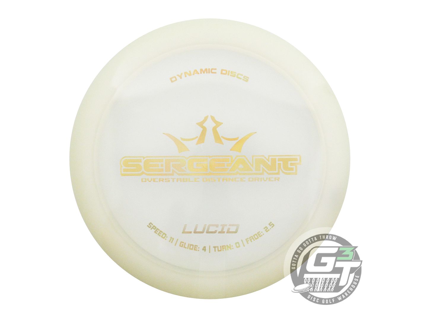USED Dynamic Discs Lucid Sergeant 174g Clear Gold Holo Foil Driver Golf Disc