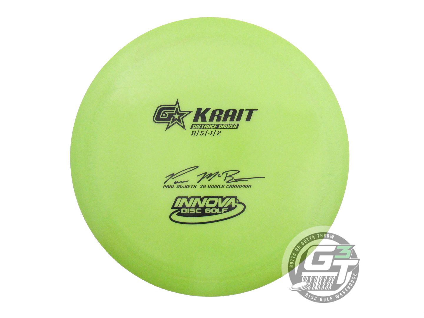 USED Innova [McBETH] GStar Krait 175g Lime Black Stamp Distance Driver Golf Disc