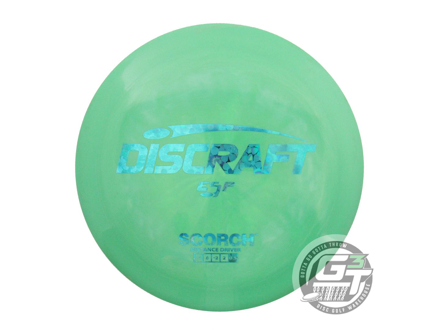 NOS Discraft ESP Scorch 174g Green Teal Flower Foil Distance Driver Golf Disc