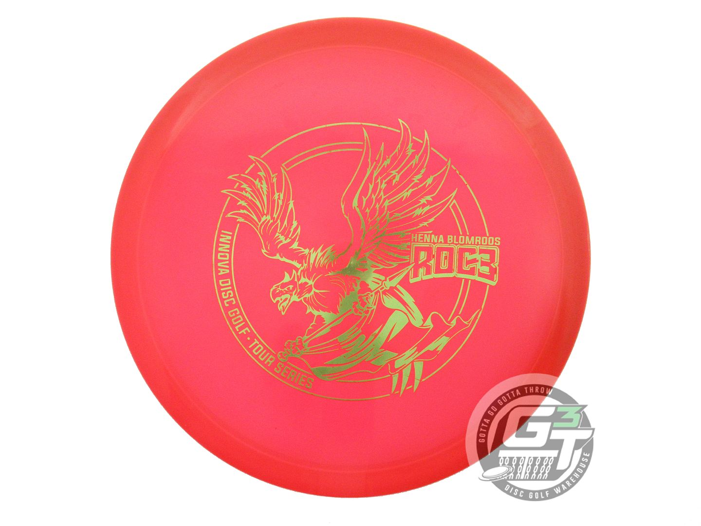 USED Innova [BLOMROOS] Champion Roc3 180g Red Lime Foil Midrange Golf Disc