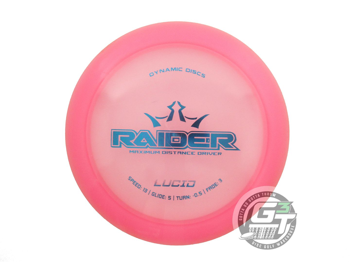 USED Dynamic Discs Lucid Raider 173g Pink Blue Foil Distance Driver Golf Disc