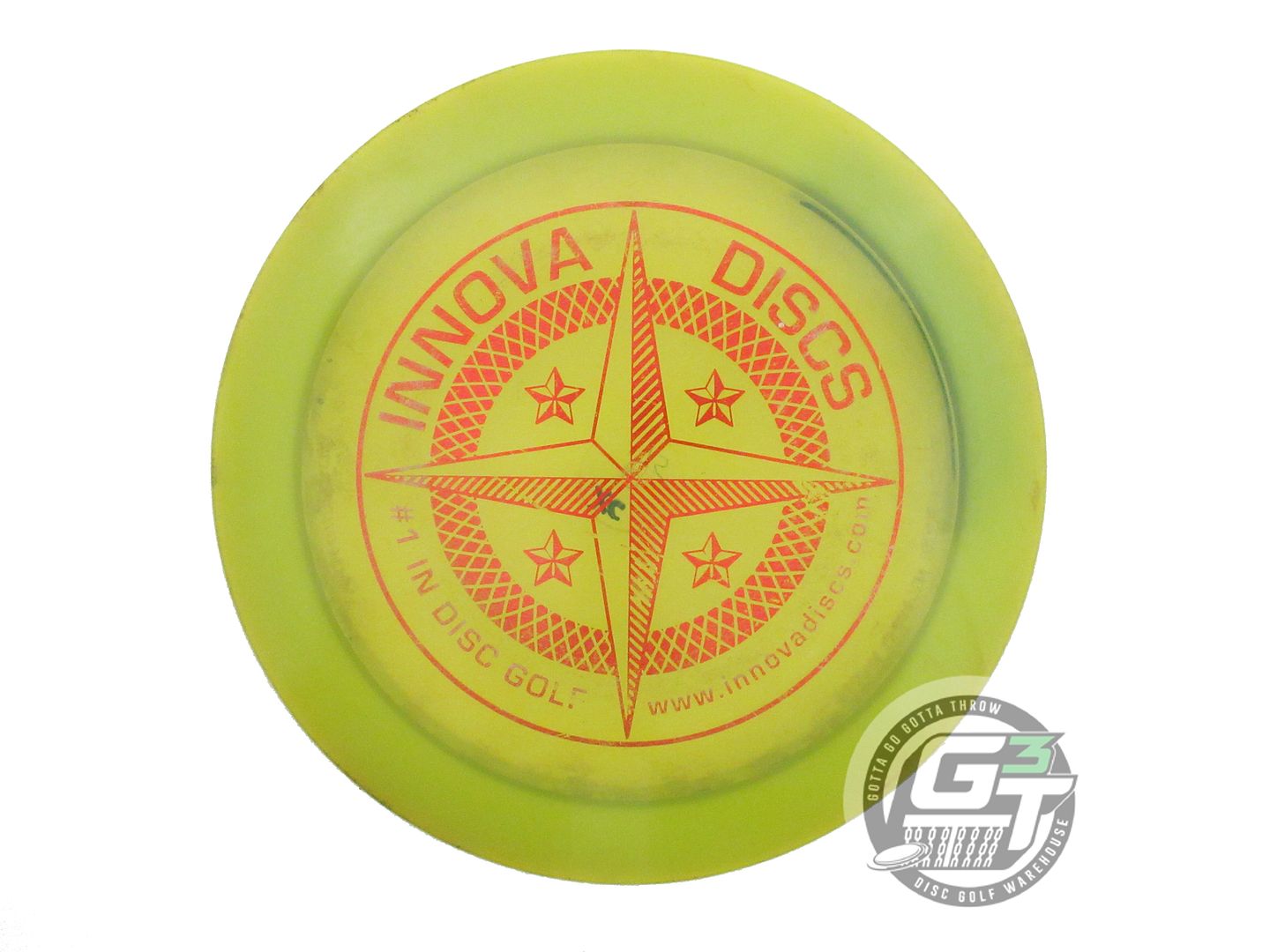 USED Innova FIRST RUN Champion Xcaliber 175g Lime Red Foil Distance Driver Disc