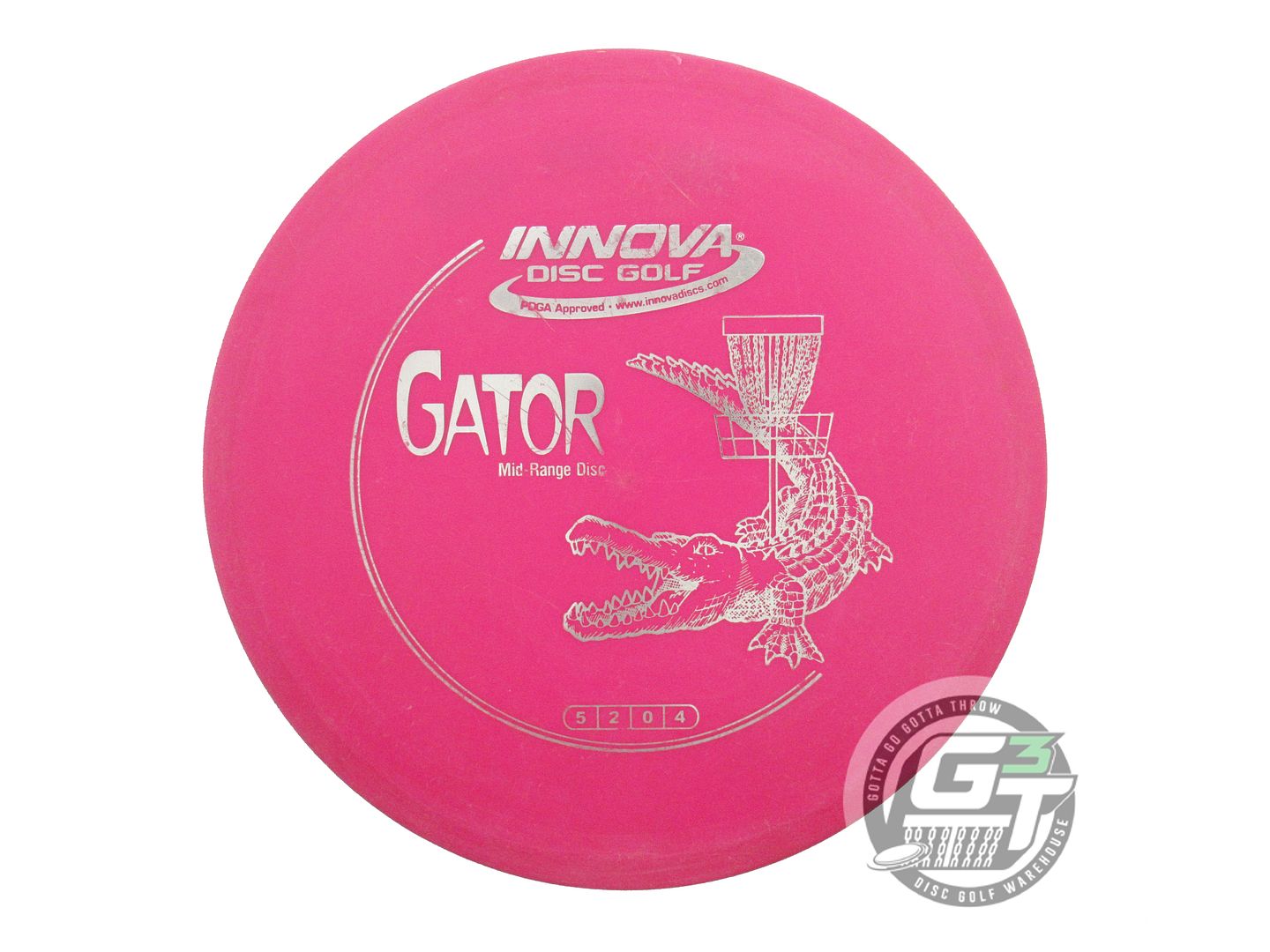 USED Innova DX Gator 175g Hot Pink Silver Foil Midrange Golf Disc