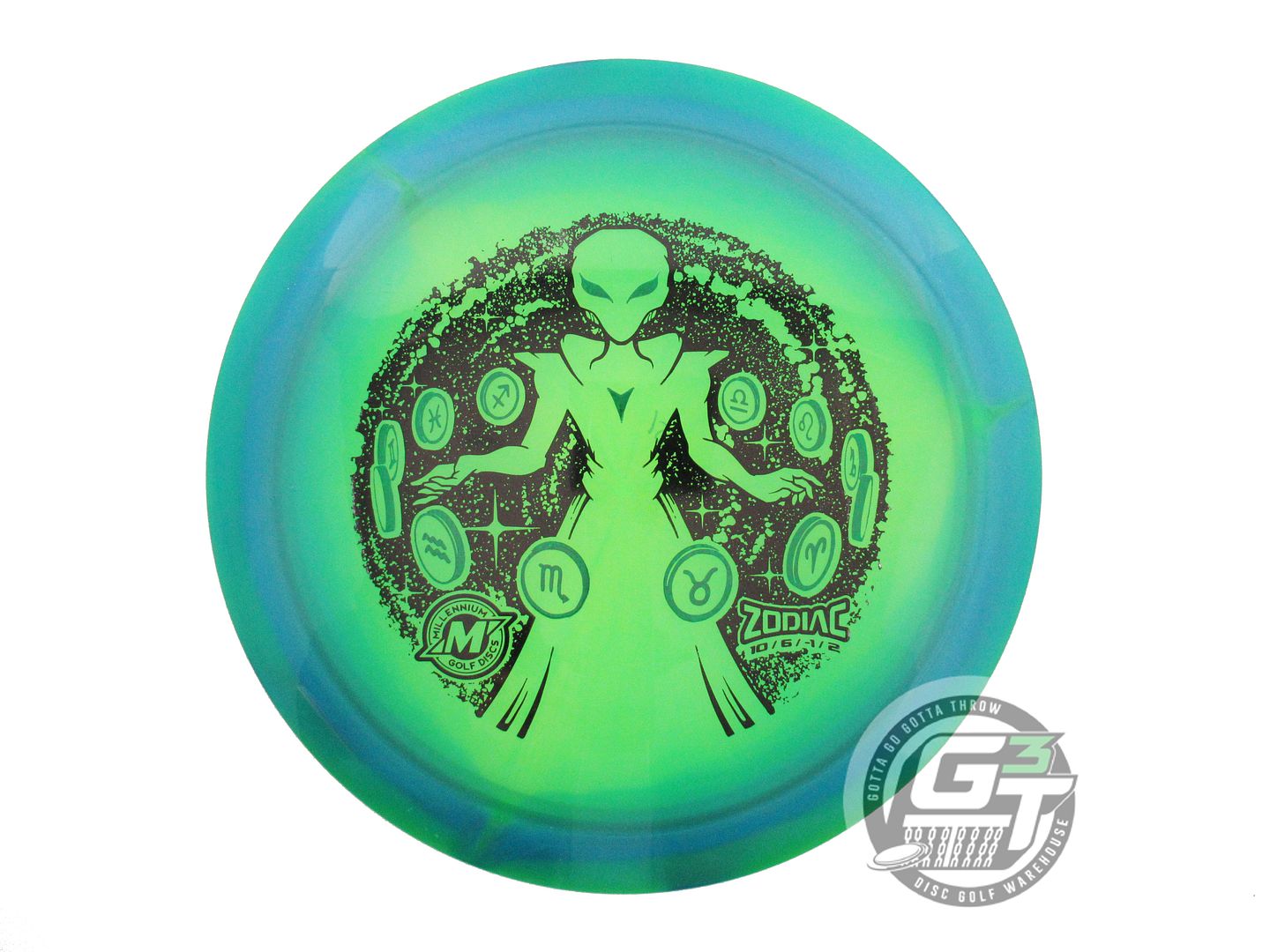 NOS Millennium Helio Quantum Zodiac 157g Blue-Green Distance Driver Golf Disc