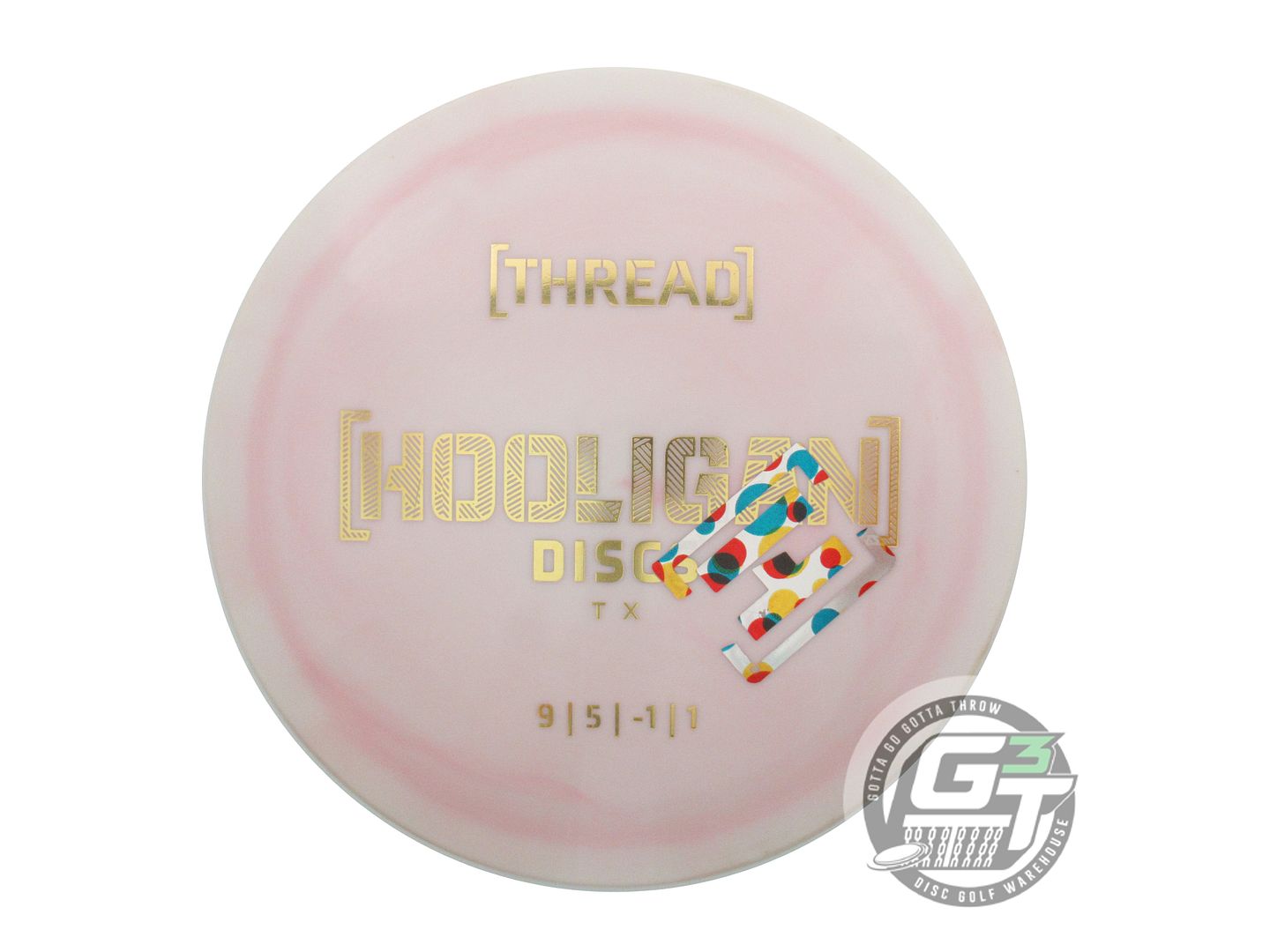 USED Hooligan Discs X-OUT Alpha Thread 172g White-Pink Driver Disc