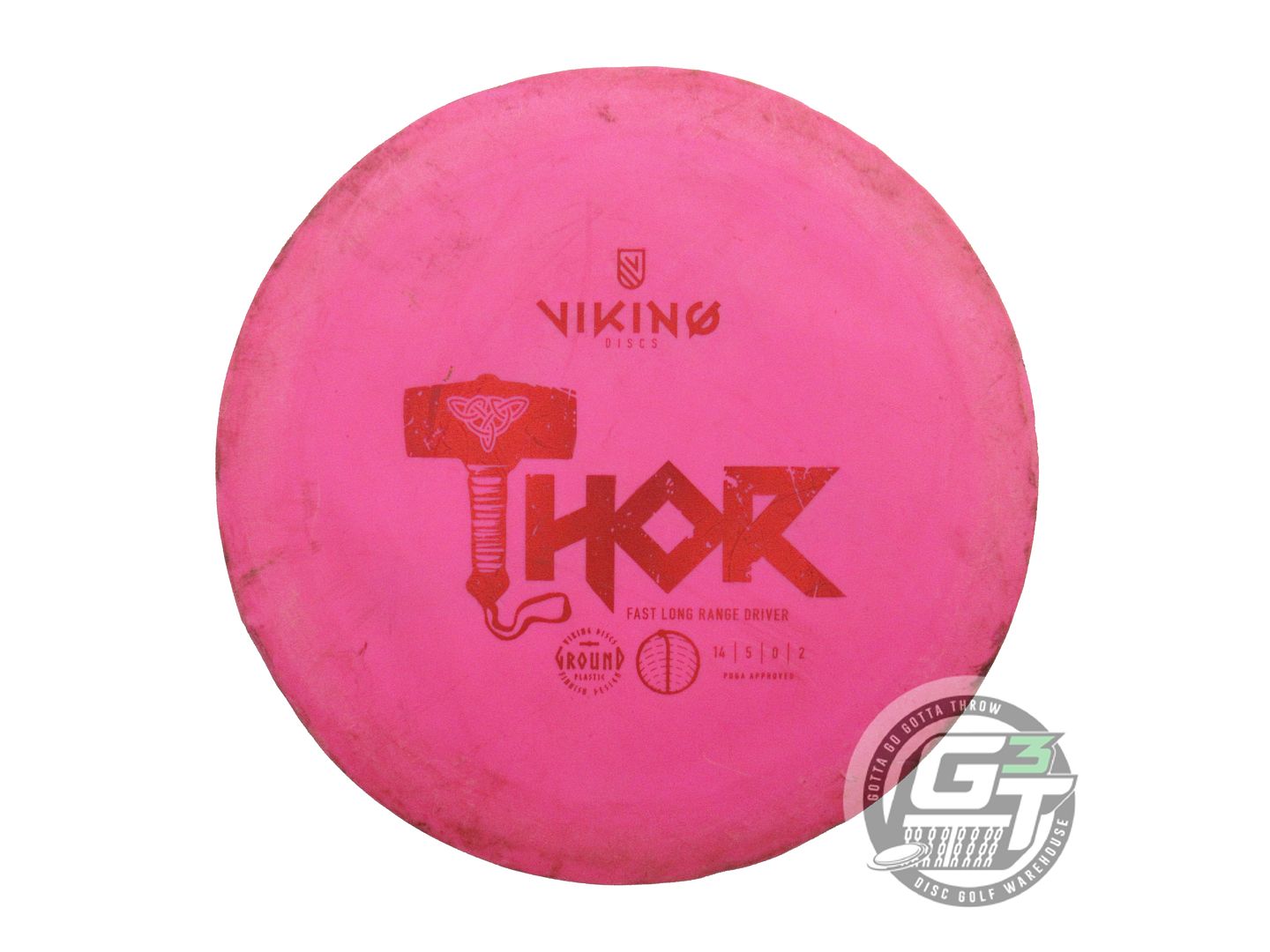 USED Viking Discs Ground Thor 171g Pink Red Foil Distance Driver Golf Disc