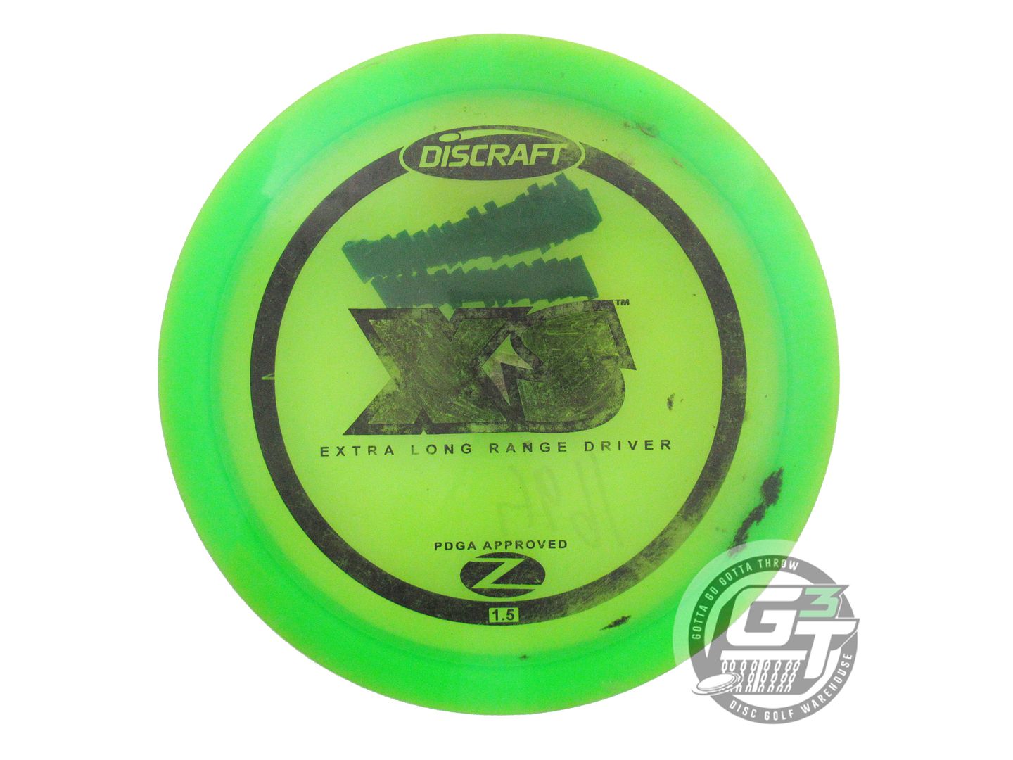 USED Discraft Z XS 170g Lime Black Stamp Distance Driver Golf Disc