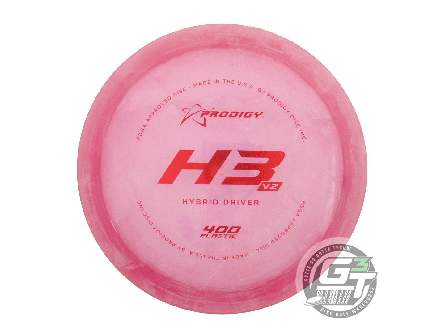 USED Prodigy Discs 400 H3 V2 176g Pink Red Foil CHALKY Hybrid Driver Golf Disc