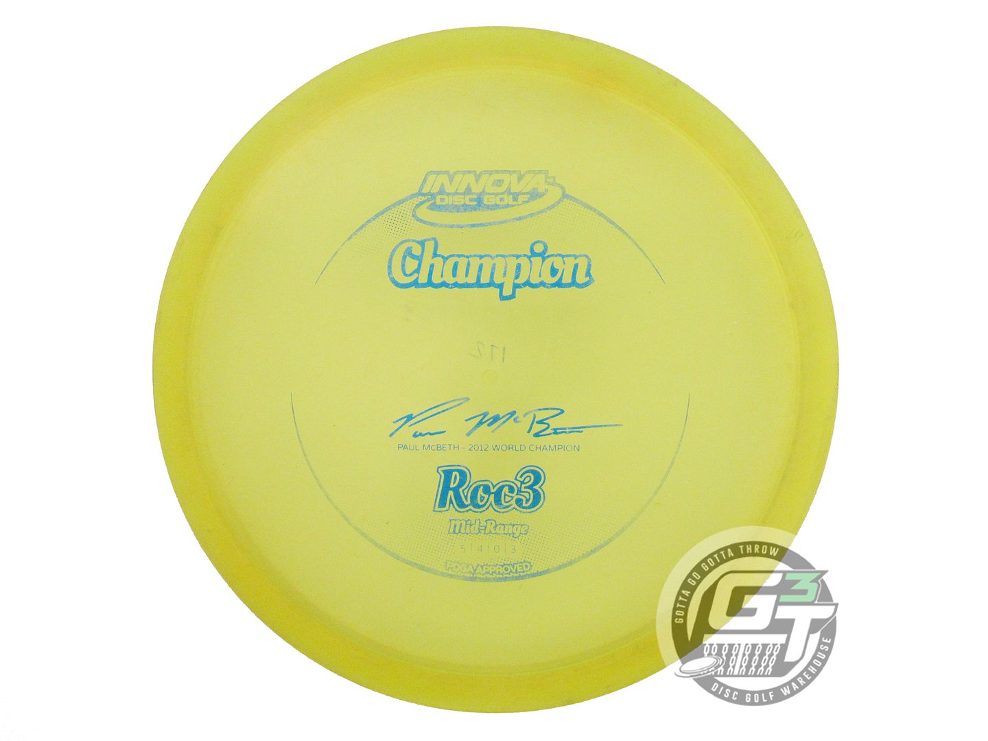 USED Innova [McBETH] Champion Roc3 171g Yellow Blue Foil Midrange Golf Disc
