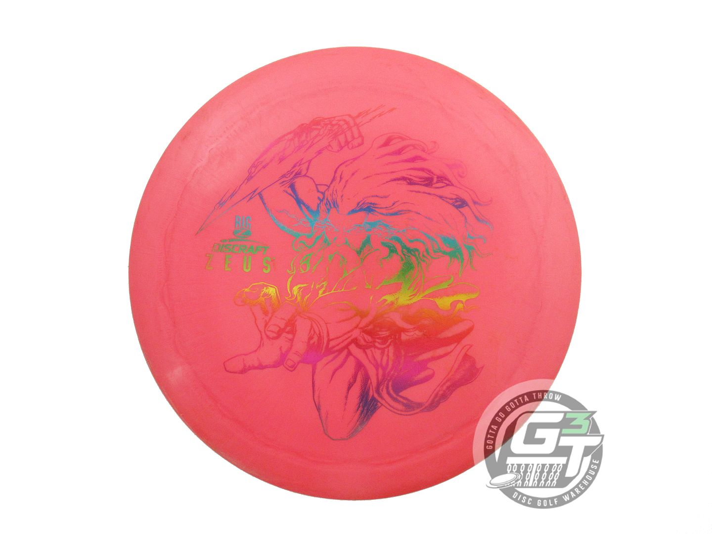 USED Discraft Big Z Zeus 174g Pink Rainbow Foil Distance Driver Golf Disc