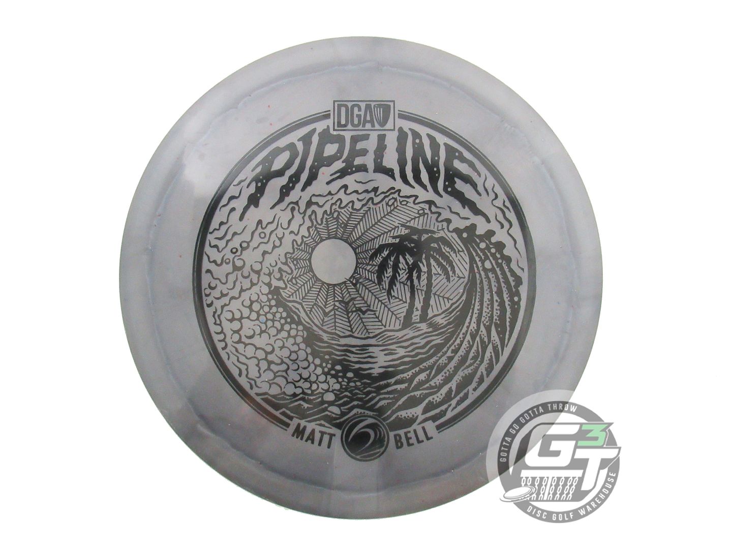 USED DGA [BELL] Swirly ProLine Pipeline 173g Gray Black Stamp Driver Golf Disc