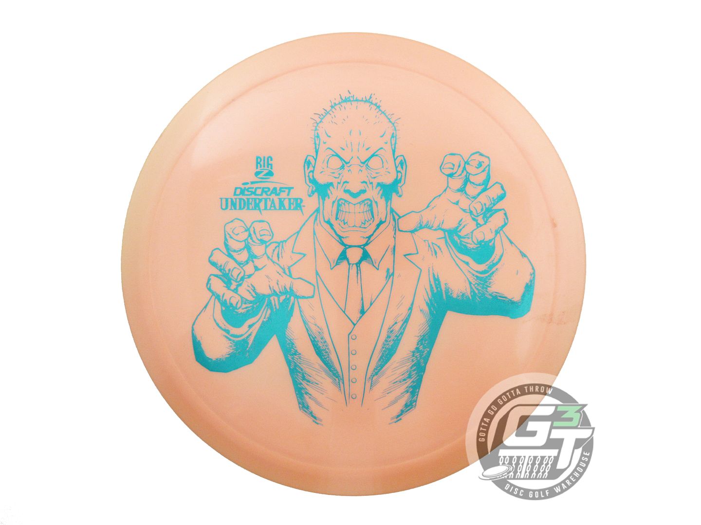 USED Discraft Big Z Undertaker 173g Peach Teal Foil Distance Driver Golf Disc