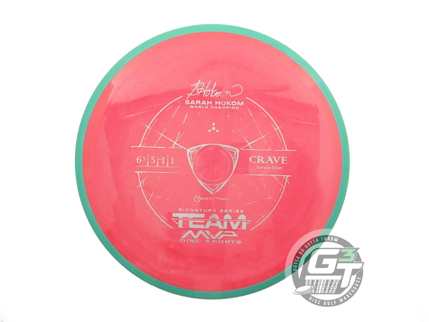 USED Axiom Discs [HOKOM] Neutron Crave 158g Pink Green Rim Fairway Driver Disc