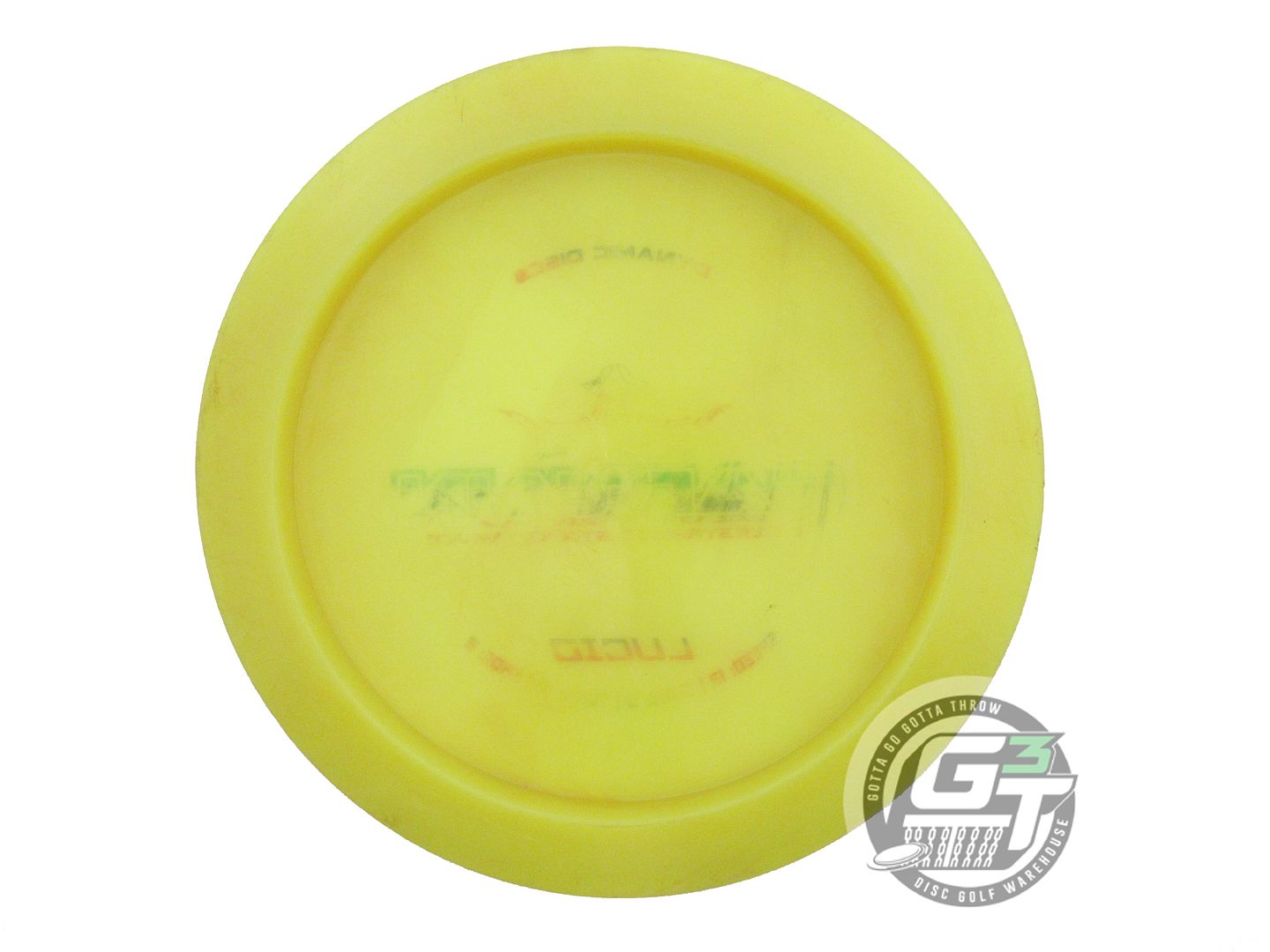 USED Dynamic Discs Lucid Captain 175g Yellow Wiped Stamp Distance Driver Disc