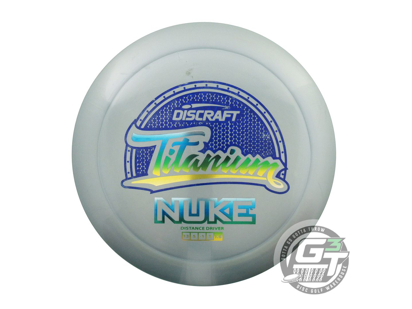 USED Discraft Titanium Nuke 176g Aqua Blue Shatter Distance Driver Golf Disc