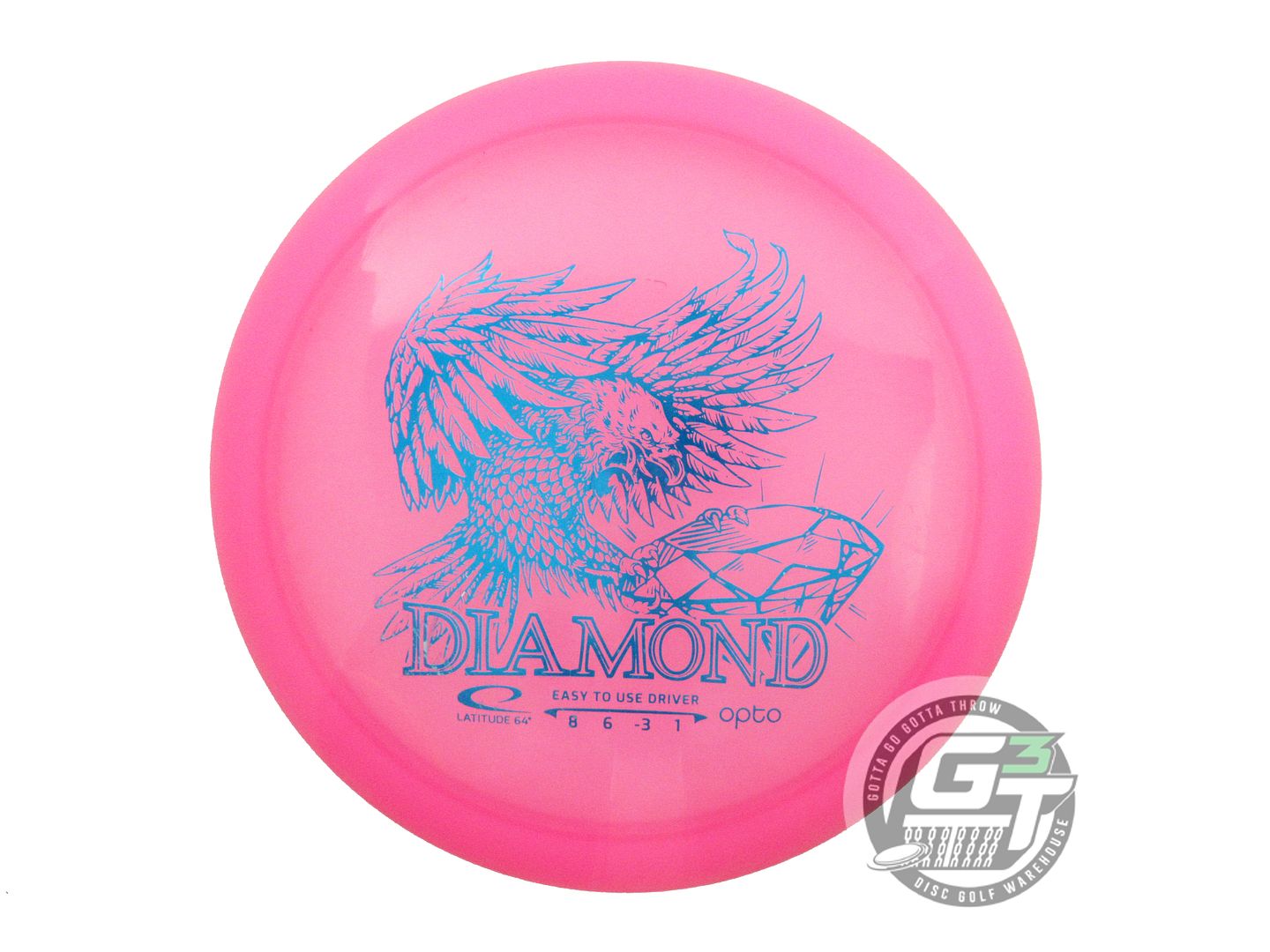 USED Latitude 64 Opto Diamond 154g Pink Blue Foil Fairway Driver Golf Disc