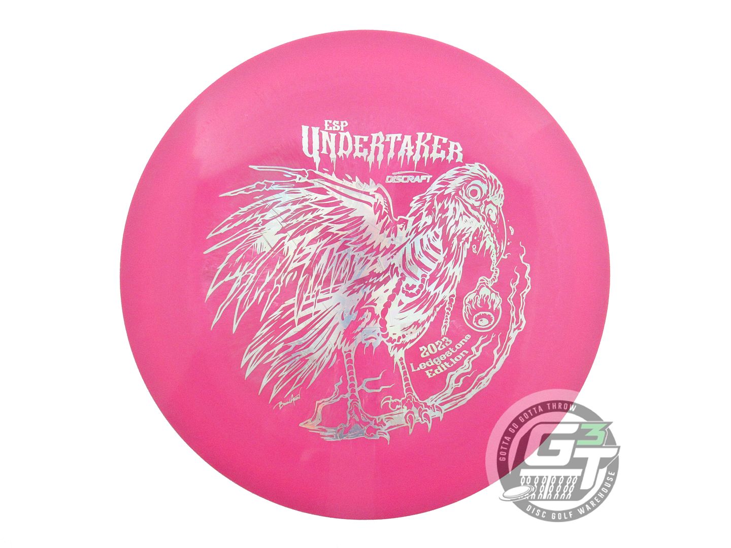 USED Discraft [LEDGESTONE] ESP Undertaker 163g Pink Money Foil Driver Golf Disc