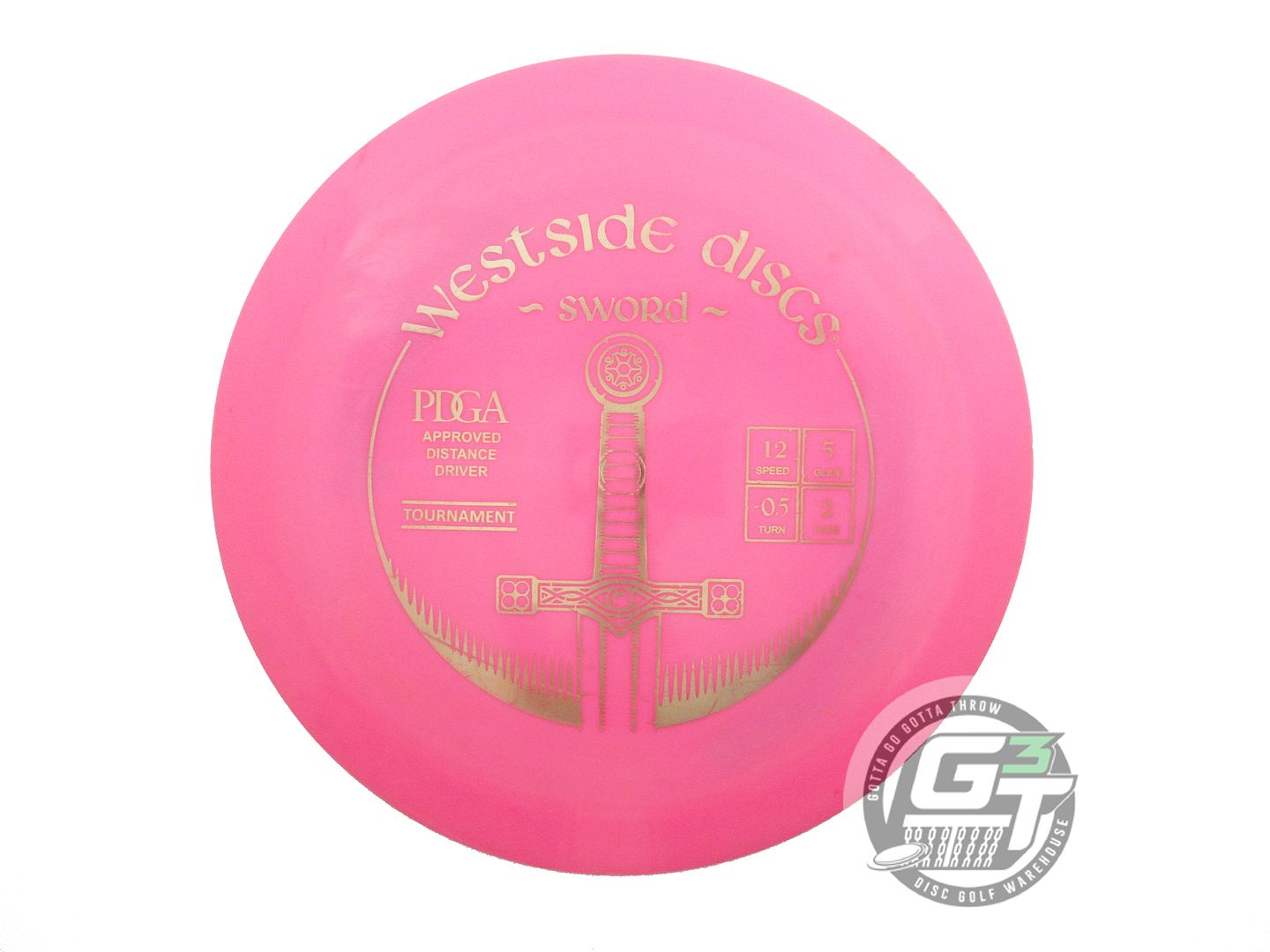 USED Westside Discs Tournament Sword 172g Pink Gold Foil Distance Driver Disc