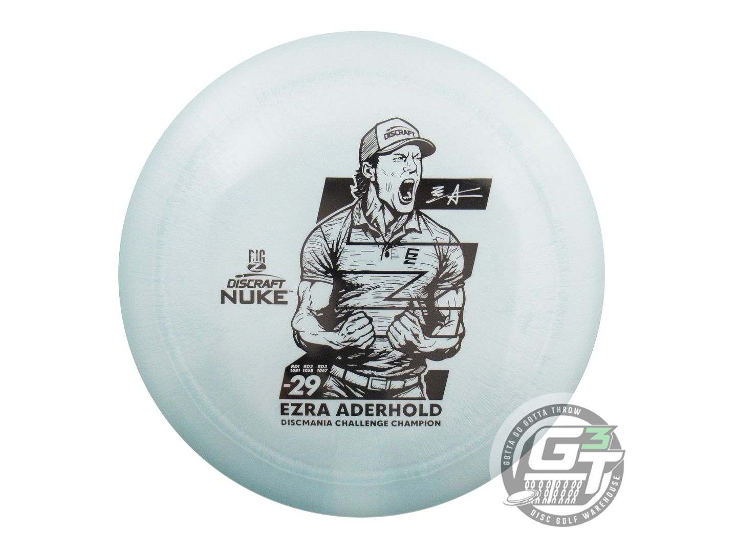 NOS Discraft [ADERHOLD] Big Z Nuke 176g Aqua Black Stamp Distance Driver Disc