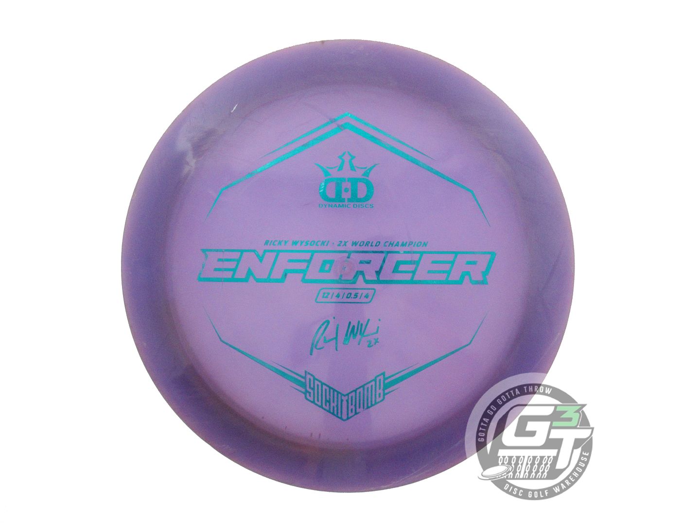 USED Dynamic Discs [WYSOCKI] Lucid Enforcer 175g Purple Teal Foil Driver Disc