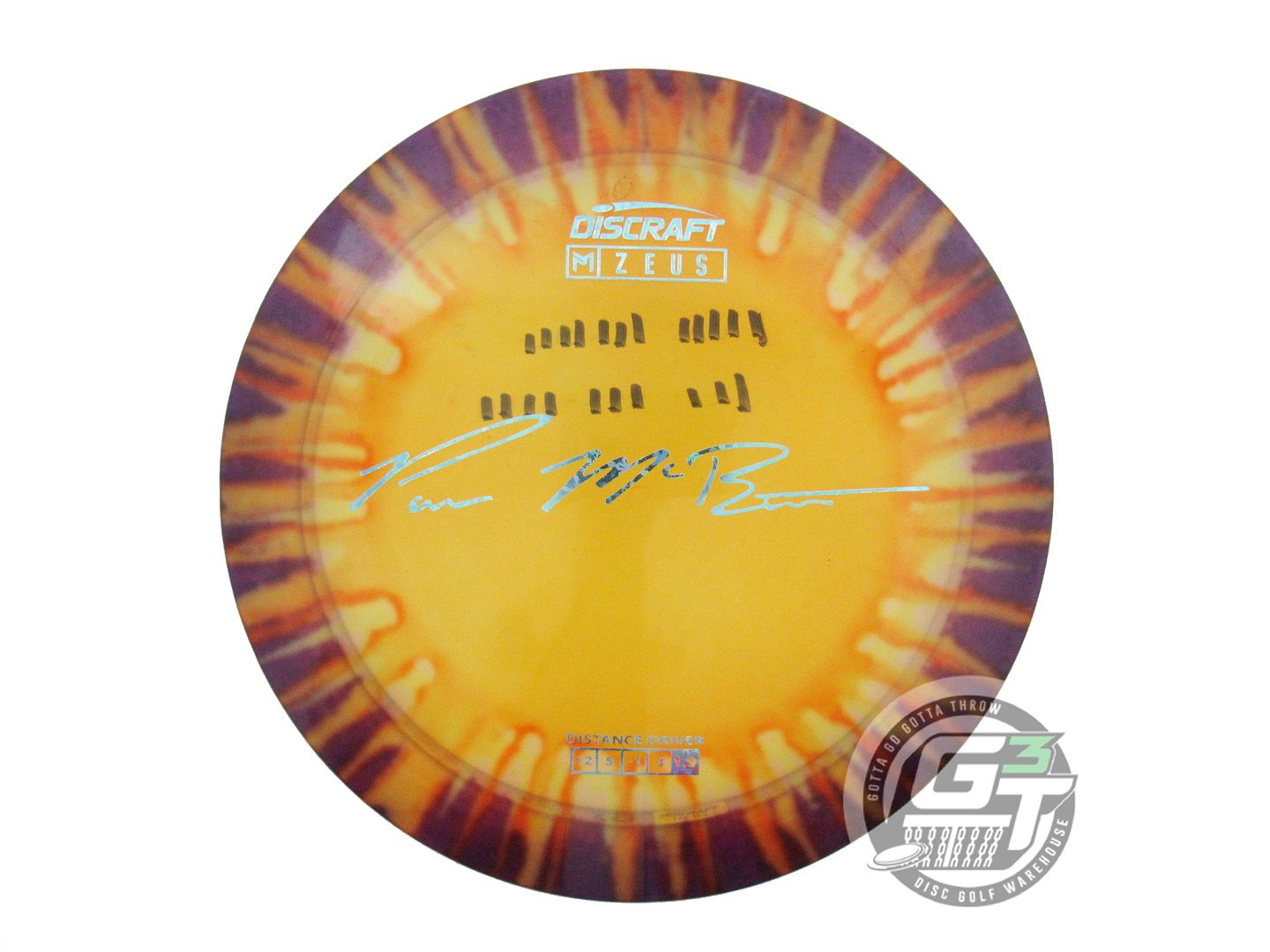 USED Discraft [McBETH] FlyDye Z Zeus 172g Purple Burst Driver Golf Disc