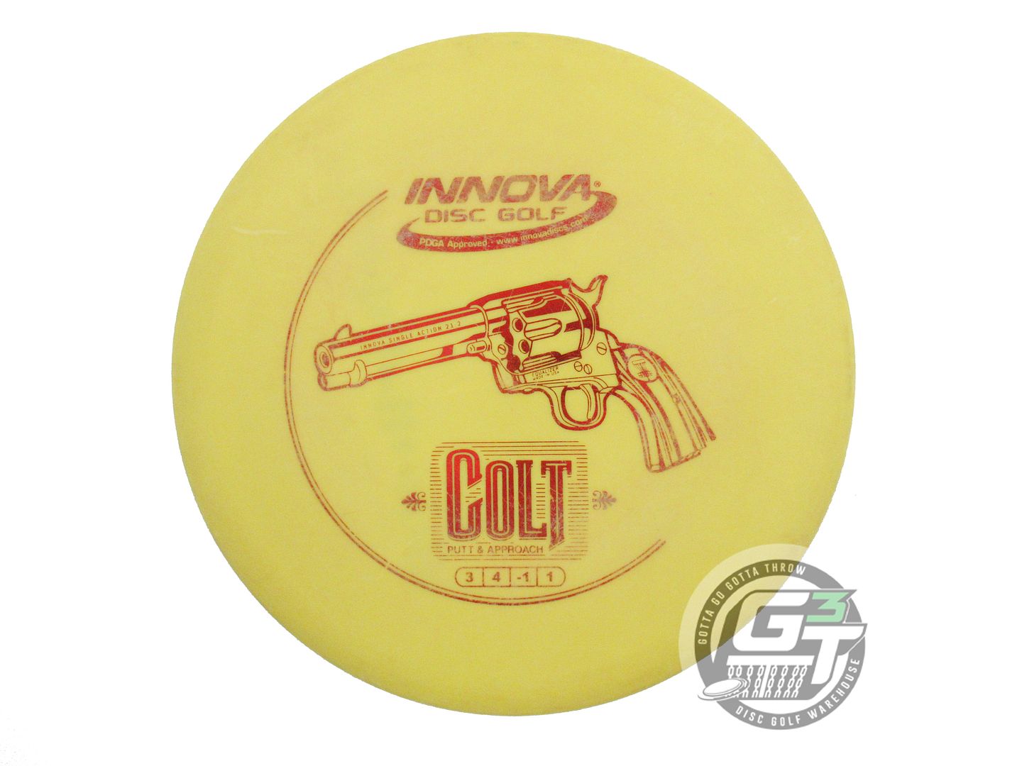 USED Innova DX Colt 175g Yellow Red Foil Putter Golf Disc