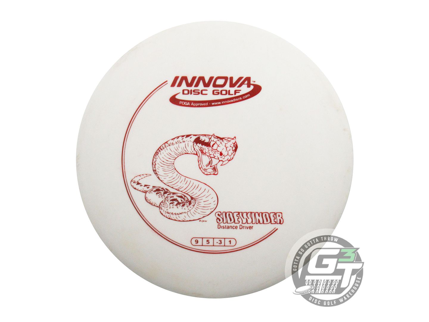 USED Innova DX Sidewinder 161g White Maroon Stamp Distance Driver Golf Disc
