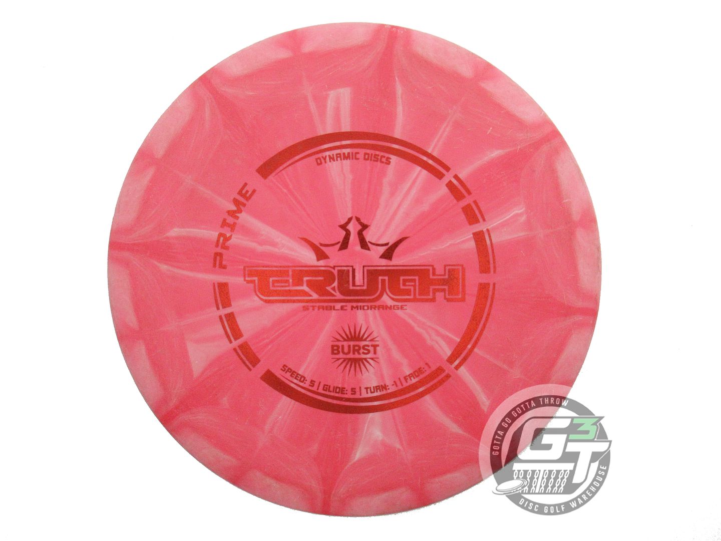 USED Dynamic Discs Prime Burst Truth 175g Red Red Foil Midrange Golf Disc