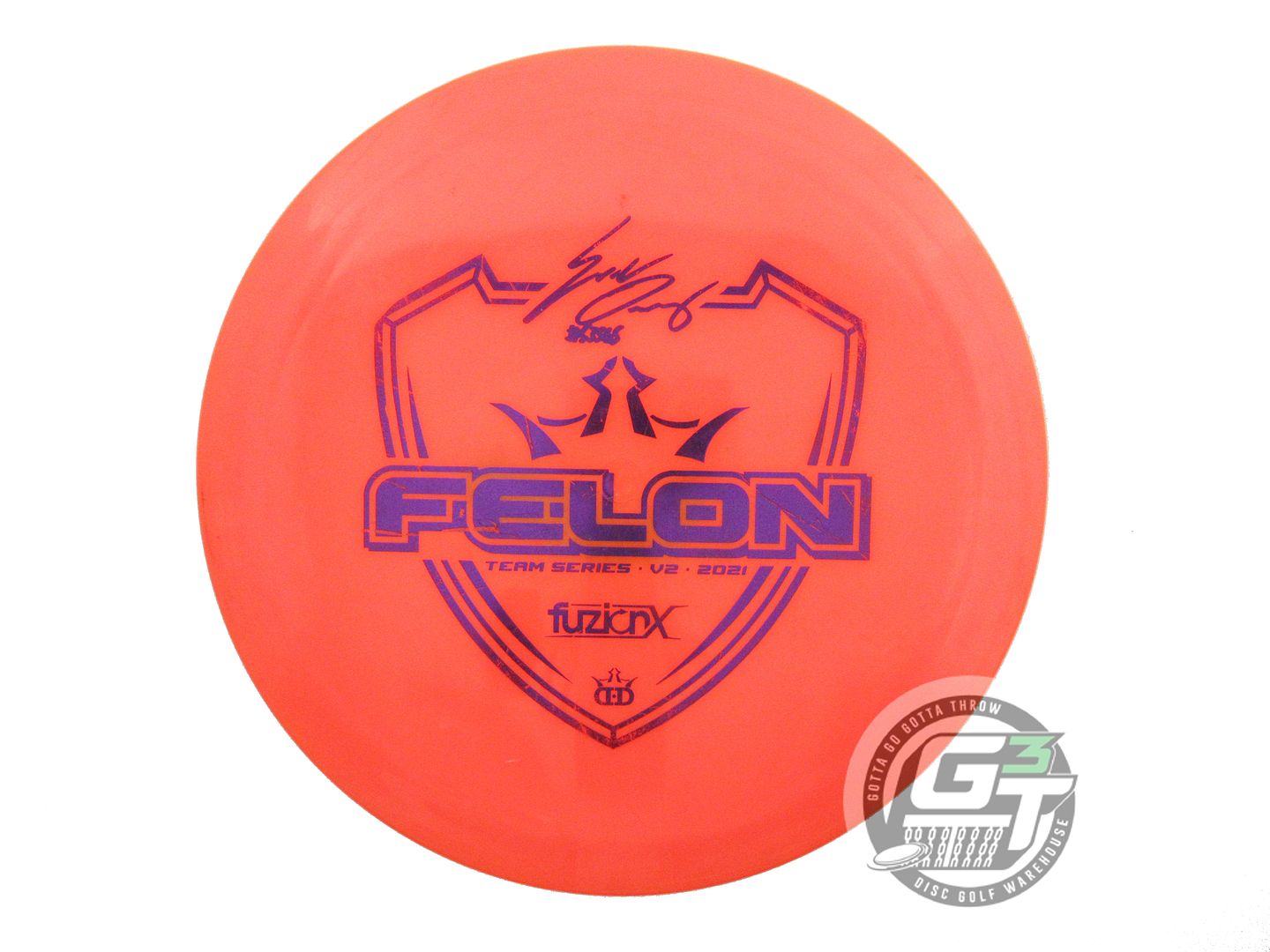 USED Dynamic Discs [OAKLEY] Fuzion-X Felon 173g Orange Purple Foil Driver Disc
