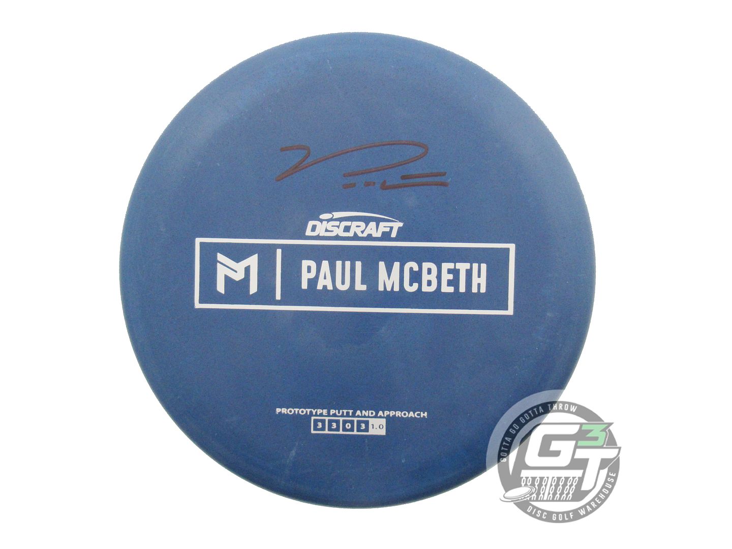NOS Discraft [McBETH] PROTO Rubber Blend Kratos 173g Blue SIGNED Putter Disc