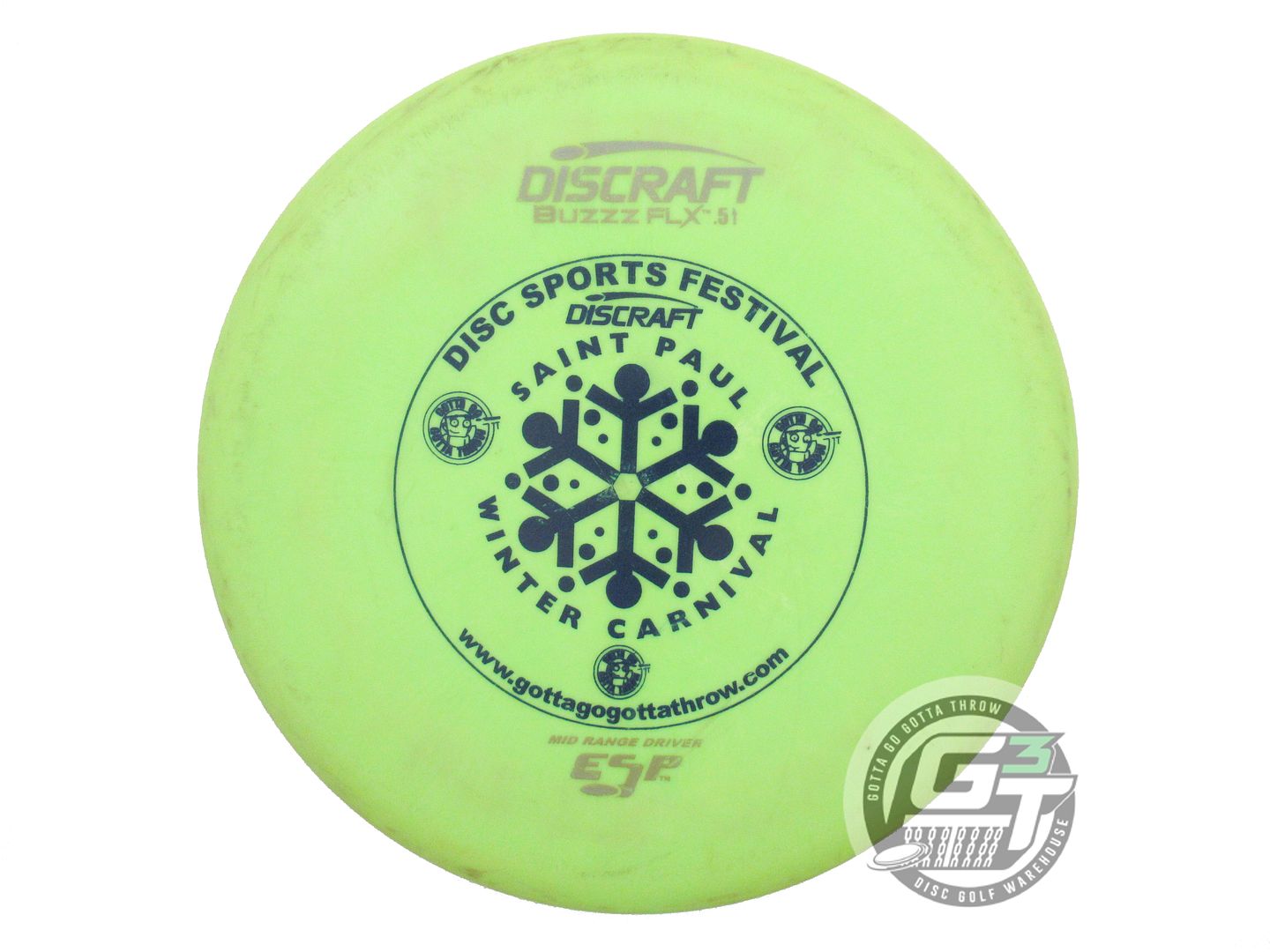 USED Discraft ESP FLX Buzzz 178g Lime Blue Stamp Midrange Golf Disc