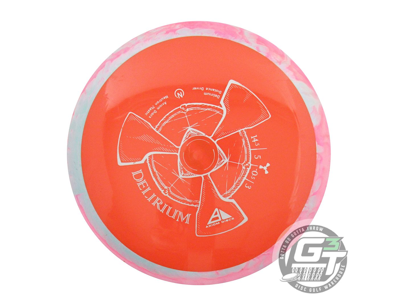 USED Axiom Discs Neutron Delirium 174g Orange Pink-Sky Rim Distance Driver Disc