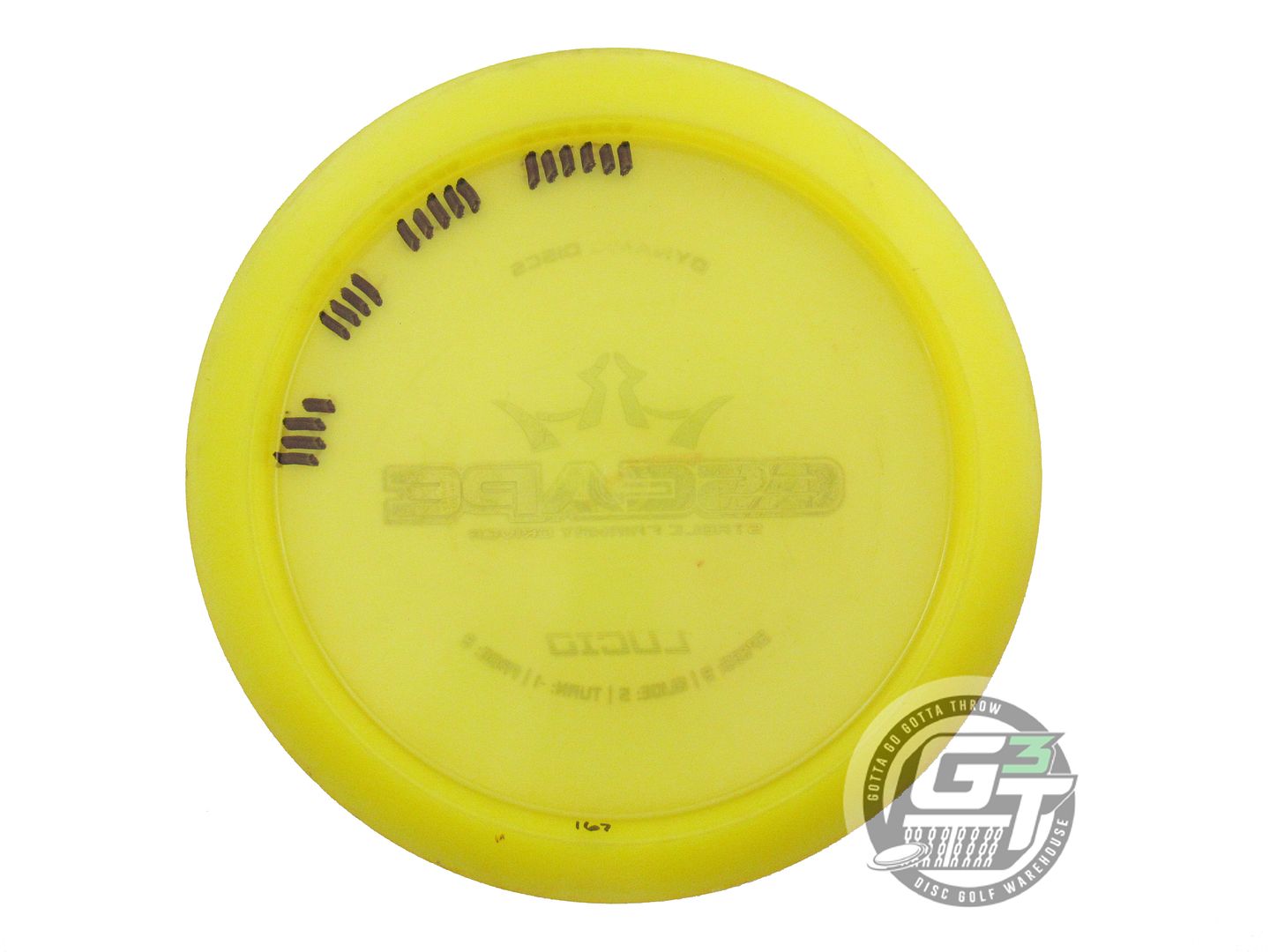 USED Dynamic Discs Lucid Escape 167g Yellow Lilac Foil Fairway Driver Golf Disc
