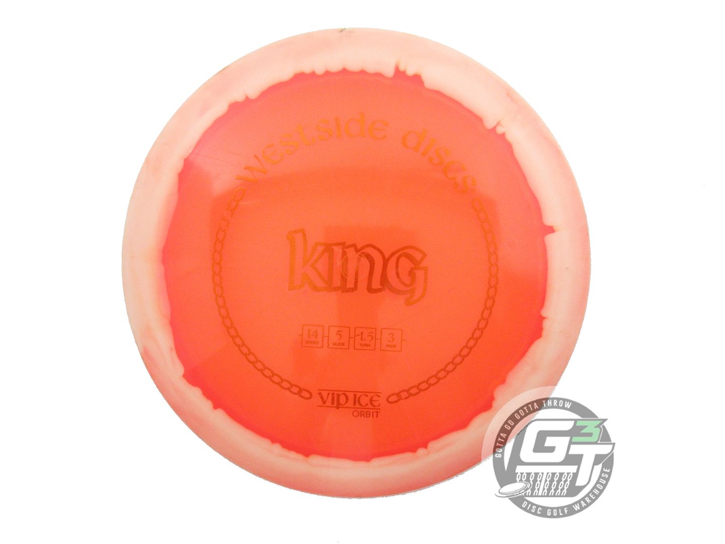 USED Westside Discs VIP Ice Orbit King 173g White-Orange Distance Driver Disc