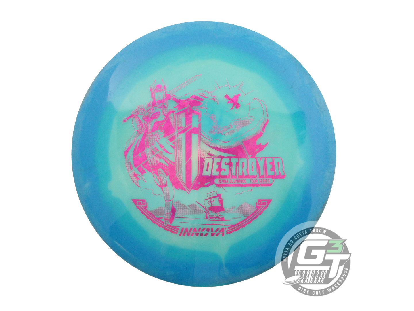 USED Innova [BLOMROOS] Glow Halo Star Destroyer 174g Blue-Seafoam Driver Disc