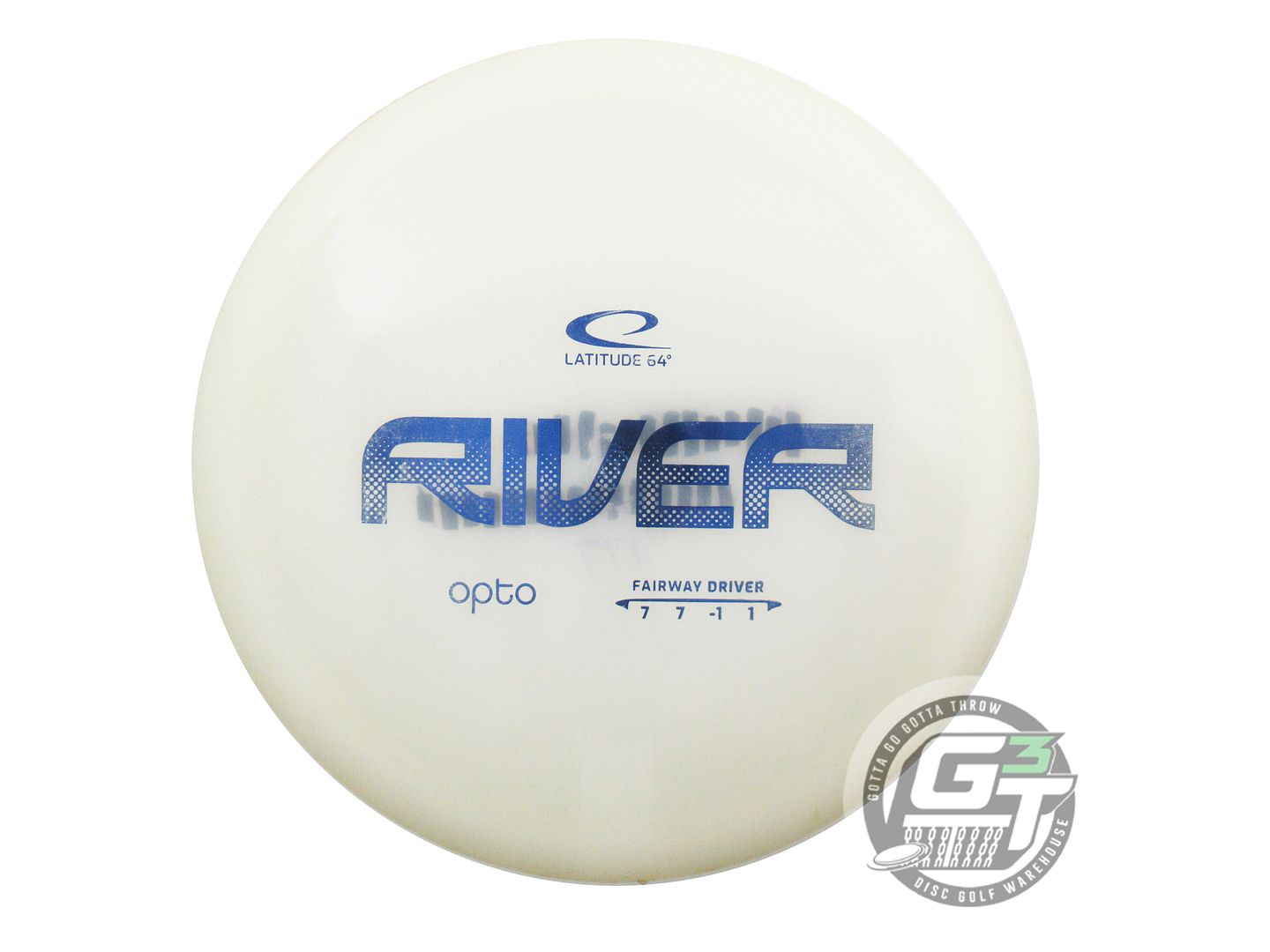 USED Latitude 64 Opto River 177g White Blue Foil Fairway Driver Golf Disc