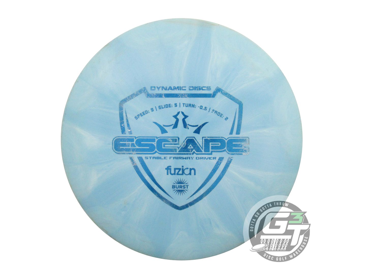 USED Dynamic Discs Fuzion Burst Escape 170g Blue Blue Foil Fairway Driver Disc