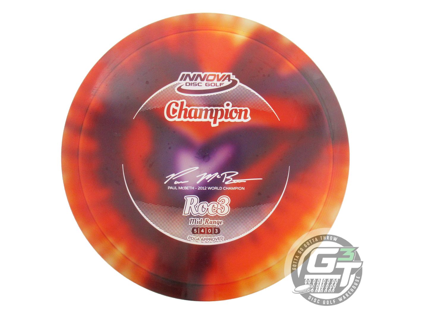 USED Innova [McBETH 2012] I-DYE Champion Roc3 179g Heart Midrange Golf Disc