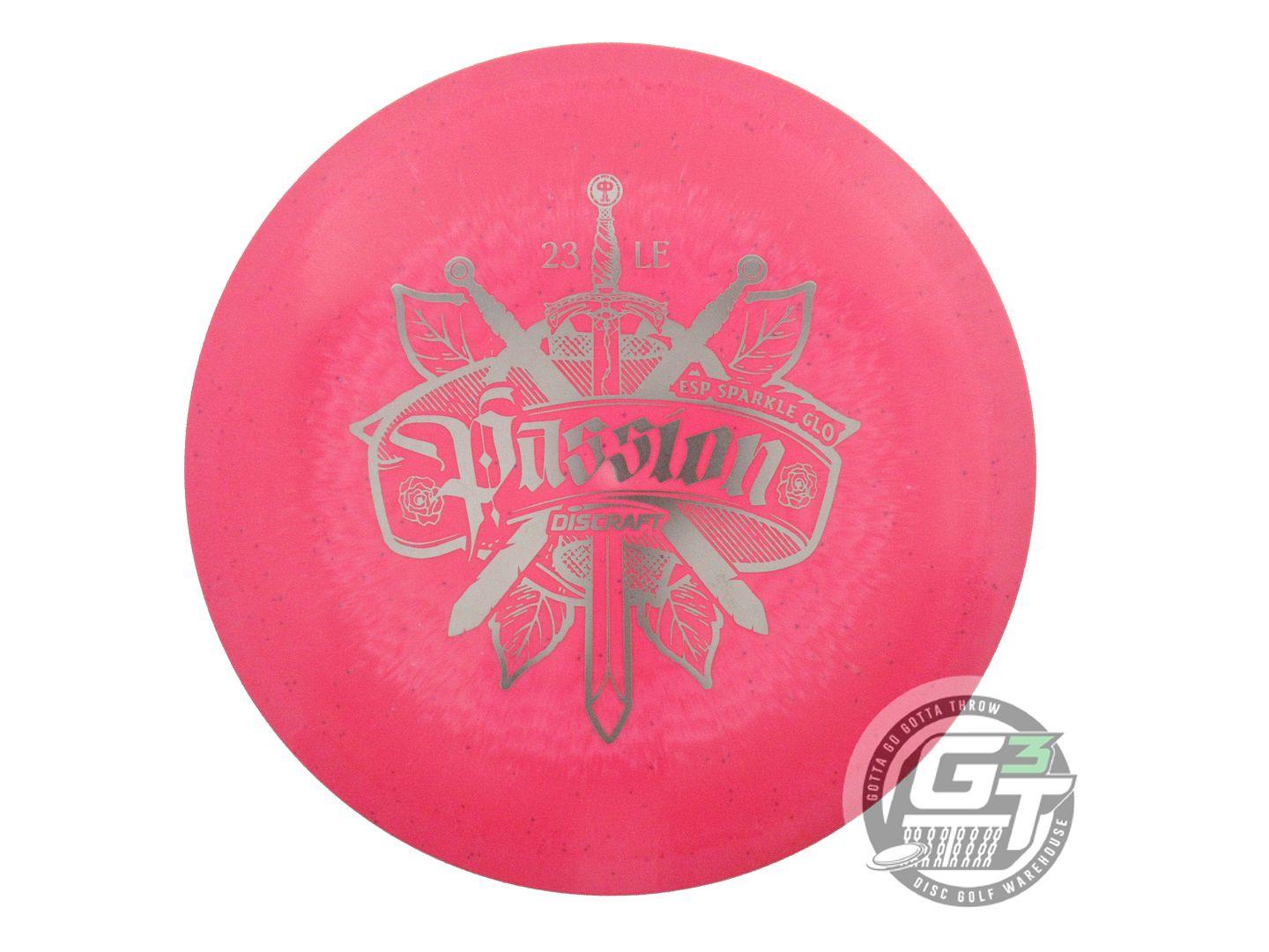 USED Discraft ESP Sparkle Glo Passion 180g Pink Gray Foil Driver Golf Disc