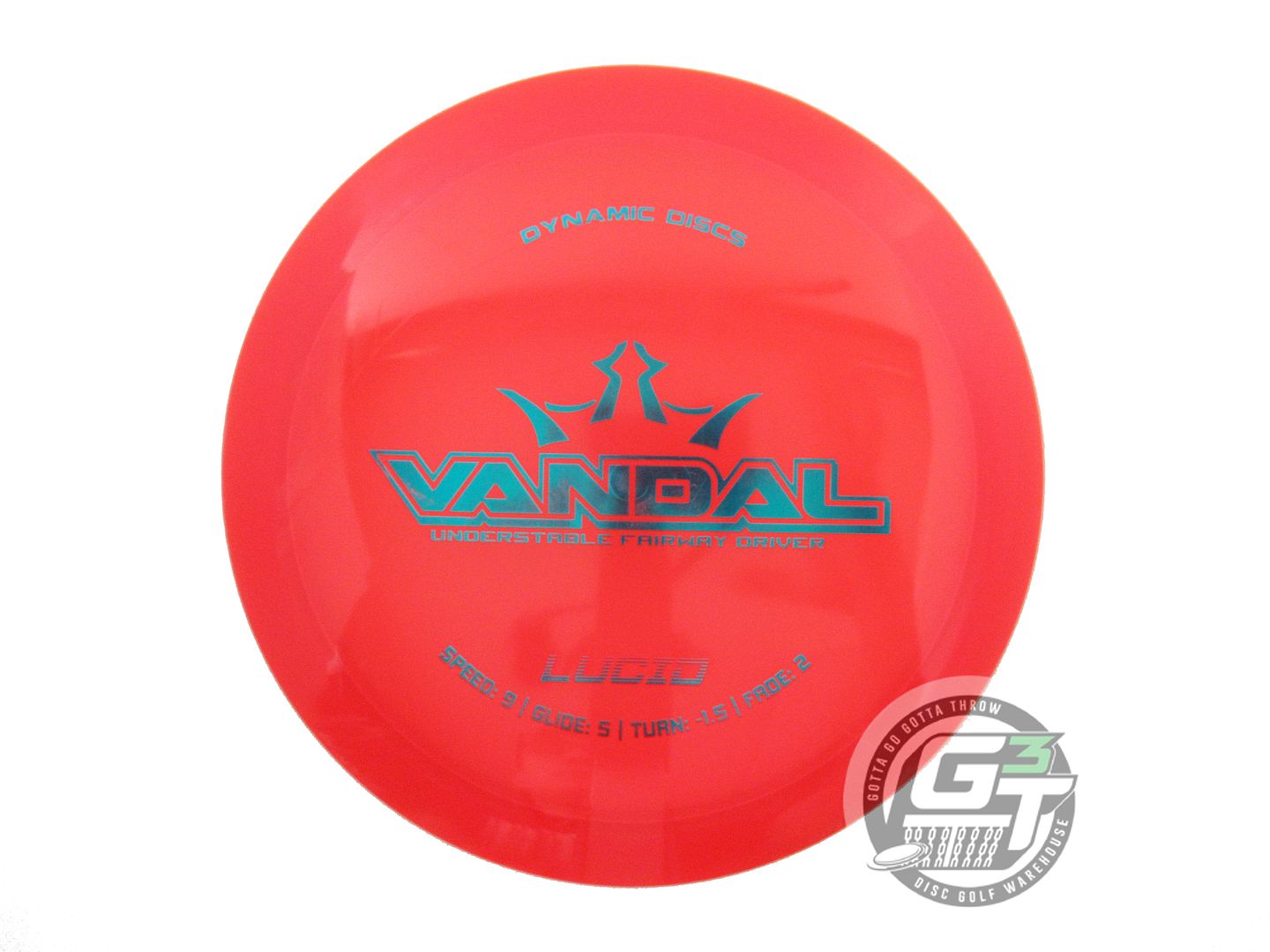 USED Dynamic Discs Lucid Vandal 174g Red Teal Foil Distance Driver Golf Disc
