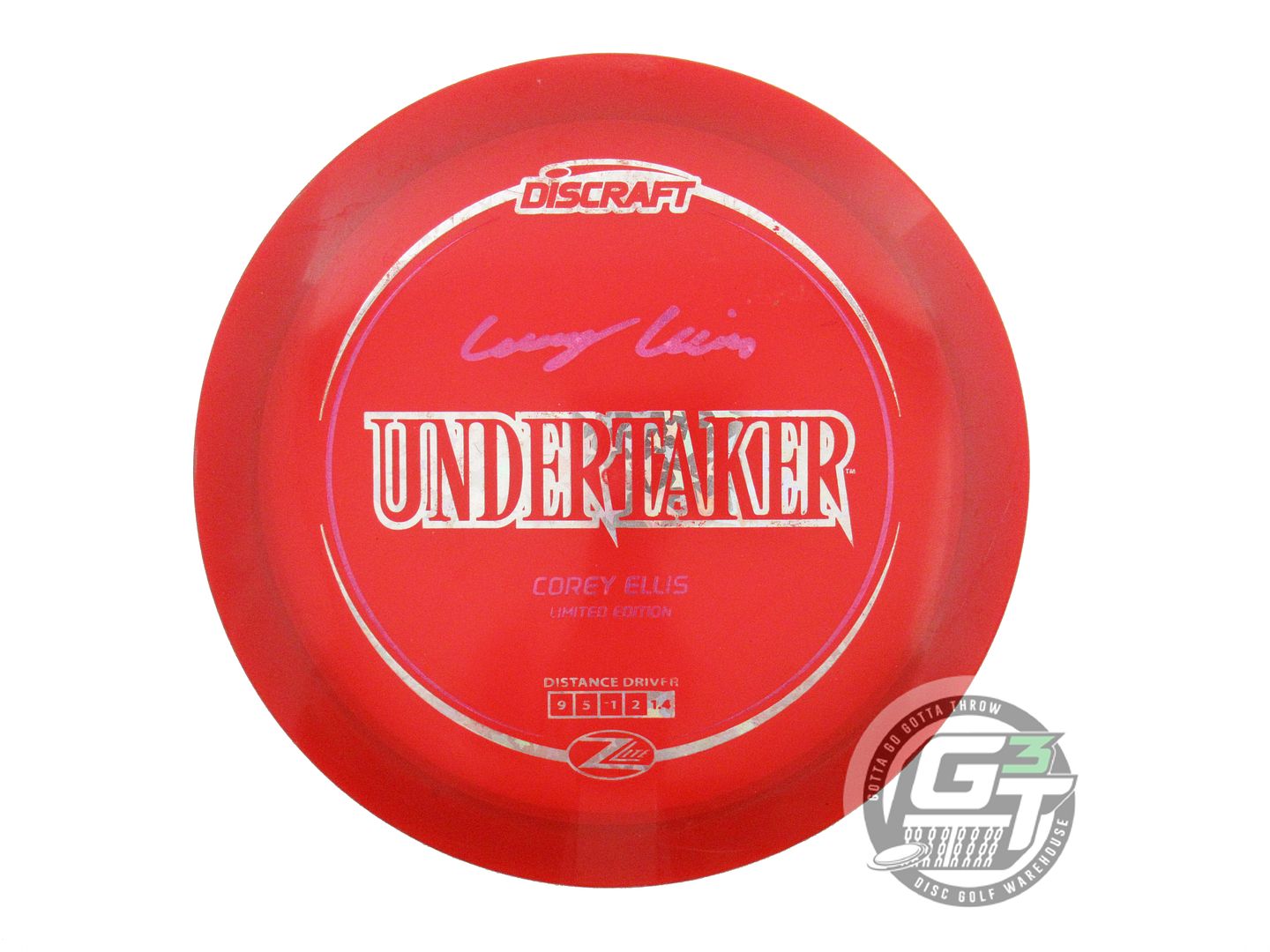 USED Discraft [ELLIS] Z Lite Undertaker 163g Red Holo Star Foil Driver Golf Disc