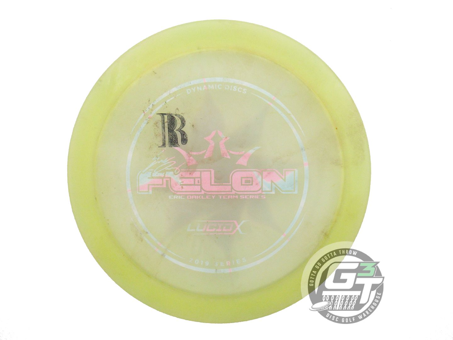 USED Dynamic Discs [OAKLEY] Lucid-X Felon 176g Yellow White Stamp Driver Disc