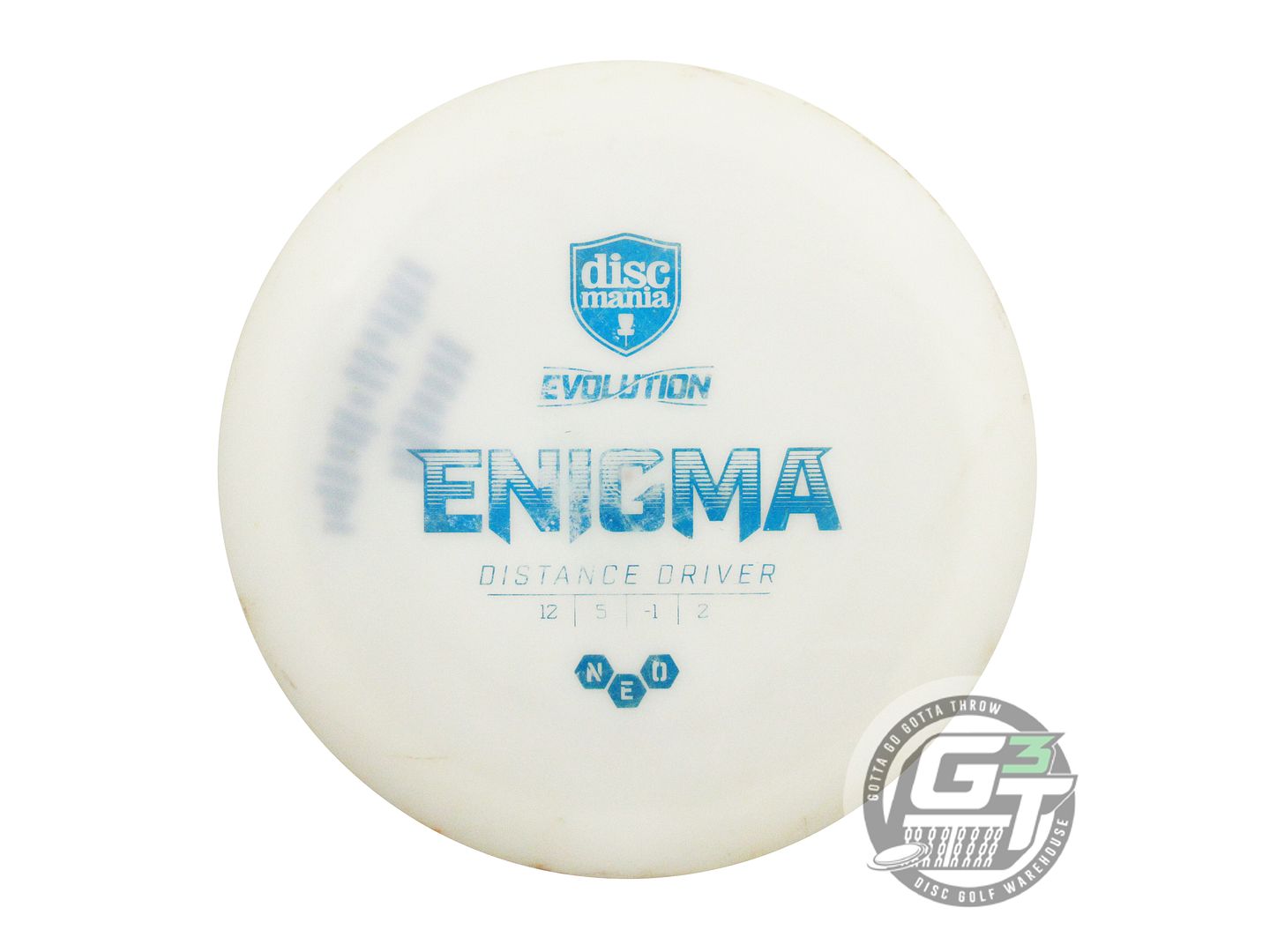 USED DiscMania Neo Enigma 173g White Blue Foil Distance Driver Golf Disc